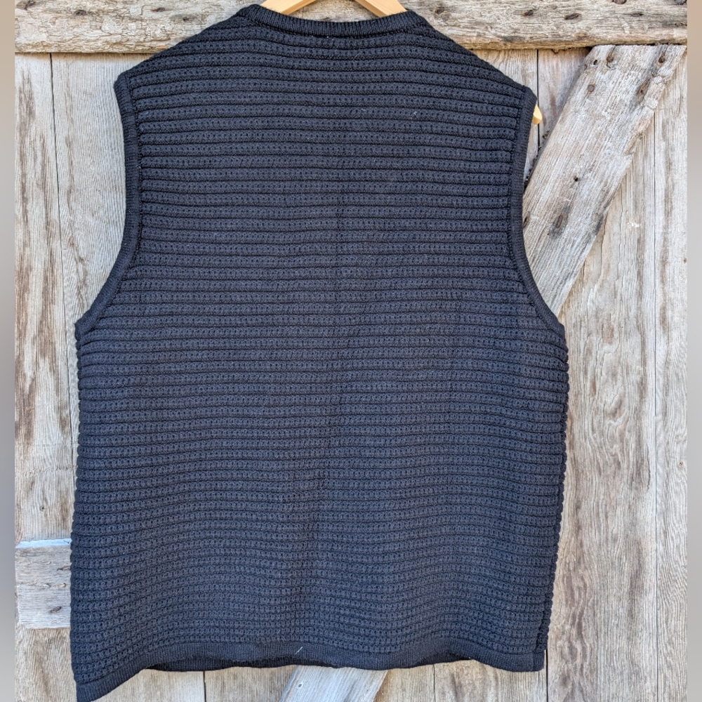 Joie Black Button-Up Knit Sweater Vest - Size 1X - Picture 4 of 5